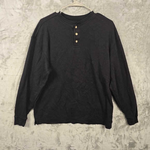Great Northwest Clothing Company Other - Great Northwest Clothing Company Black Long Sleeve Henley Shirt Men's Size M